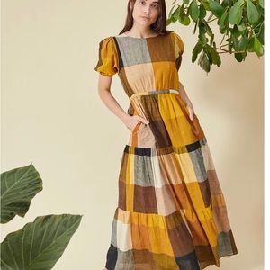 Rujuta Sheth Gema Dress in Marni Chex in 100% hand loomed cotton NWT in size XS